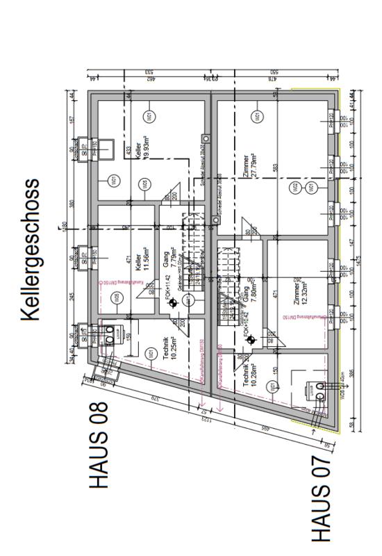 Kellergeschoss Haus 7 und Haus 8